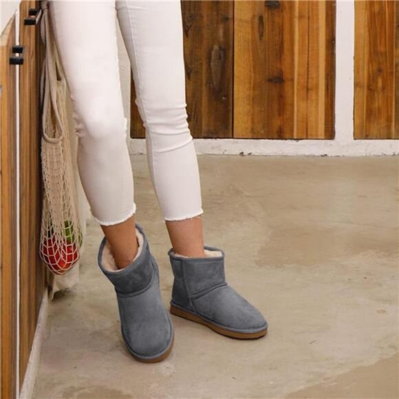 Women's Cozy Short Bootie Slippers, Winter Warm Hard Bottom House Shoes - Picture 6 of 7